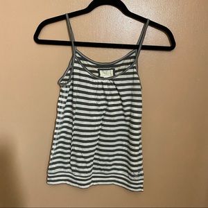 American Eagle Grey/White Striped Spaghetti Strap